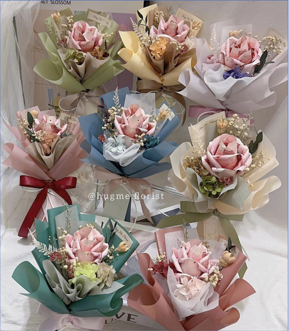 情人節首選【抱米花】1朵有錢鈔票花束 (真鈔另外匯款)